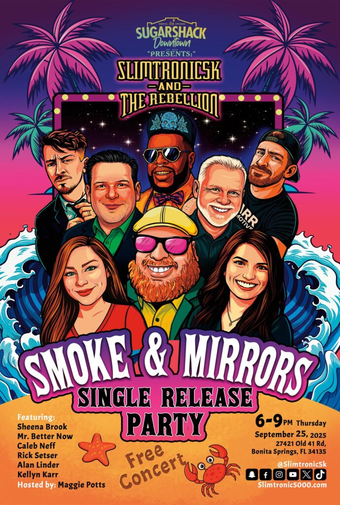 Smoke & Mirrors single release party flyer