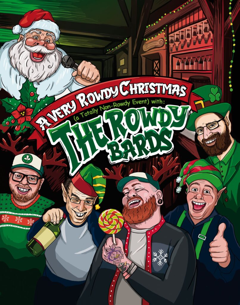 A Very Rowdy Christmas poster for The Rowdy Bards