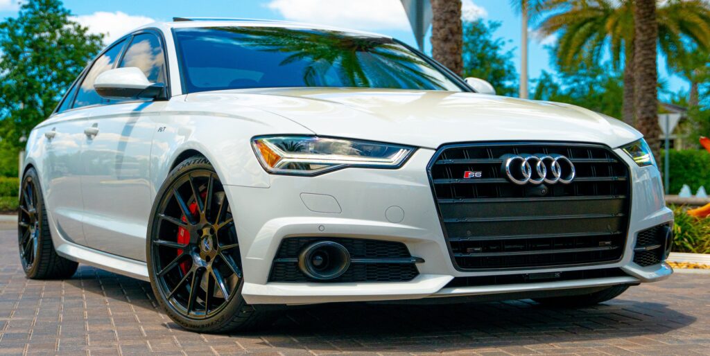 White Audi S6 photo shoot